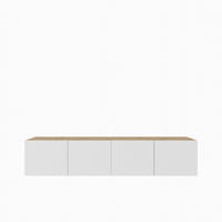 ZÁVĚSNÝ TV STOLEK CAVA, 200/41/40 cm, dub Artisan - bílá/dub artisan, kompozitní dřevo (200/41/40cm) - MASSENO