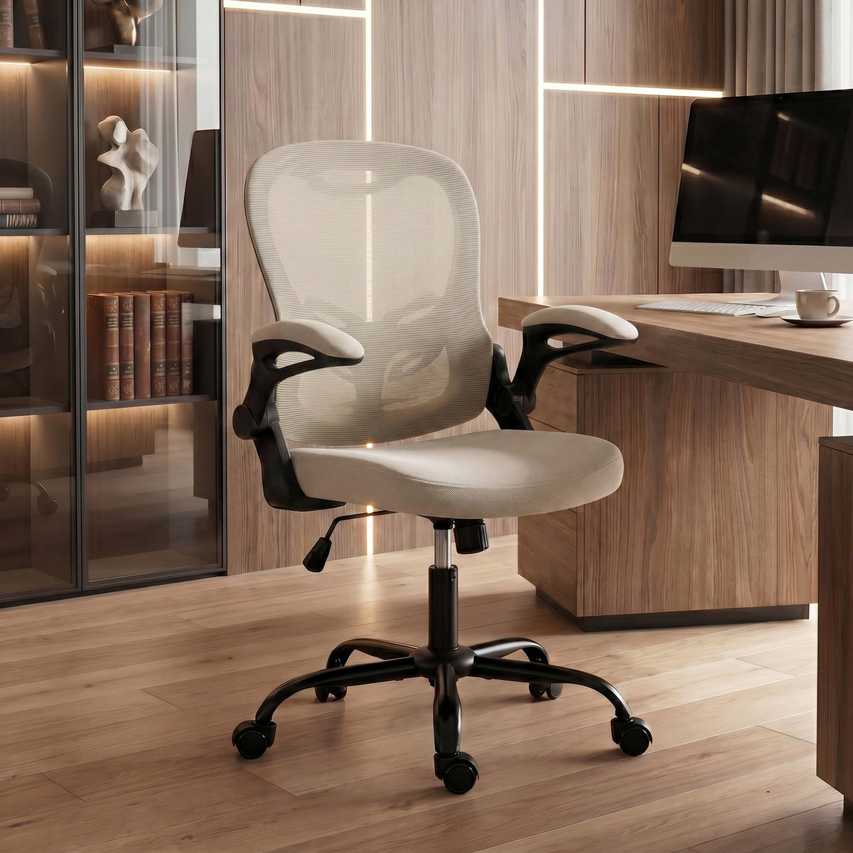 BÜROSTUHL Beige 62.0/58.0/110.5 cm - Beige, Textil (58/110.5/62cm)