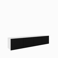 TV-SCHRANK Mio 200 cm (2x100) viertürig, weiß, schwarz - Schwarz/Weiß, Kunststoff (200/41/40cm) - Margaret Hadas24