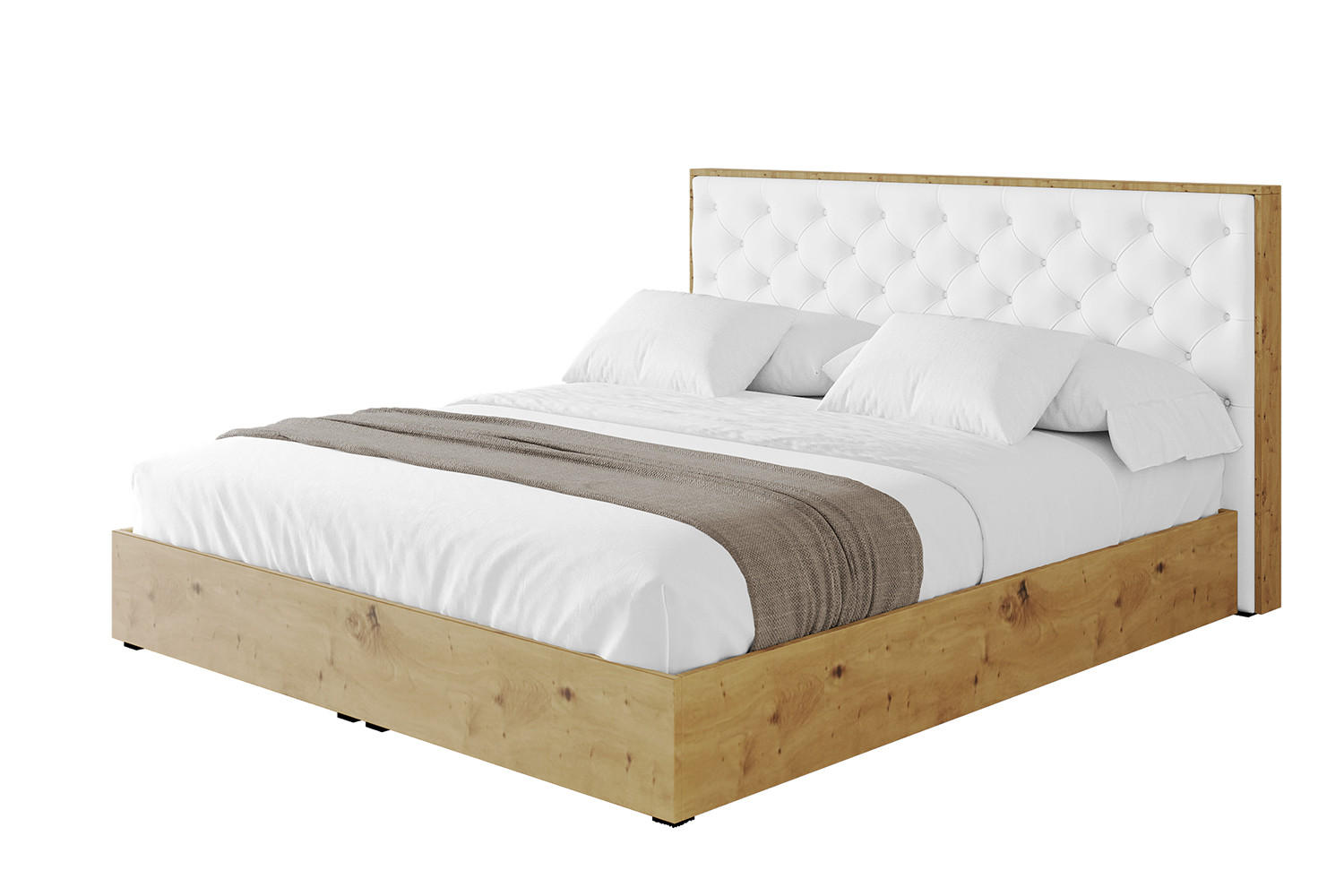 POLSTERBETT mit Bettkasten und Lattenrost, Boxbett ohne Matratze - ENZO3 180x200 Weiß Kunstleder - Weiß Hochglanz, Holzwerkstoff/Textil (180/200cm) - ALTDECOR