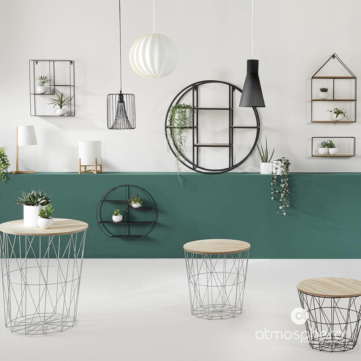 BEISTELLTISCH rund, Holz, Weiß - Weiß, Holzwerkstoff (47/47/57cm) - Atmosphera Createur d´interieur