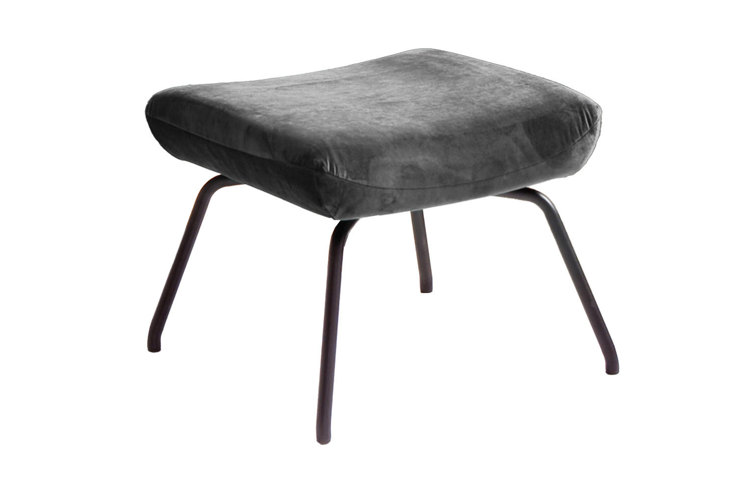 HOCKER LOTTE Grau Velvet - Grau, Textil/Metall (57/44/52cm) - KAWOLA