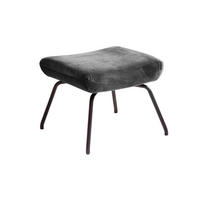 HOCKER LOTTE Grau Velvet - Grau, Textil/Metall (57/44/52cm) - KAWOLA