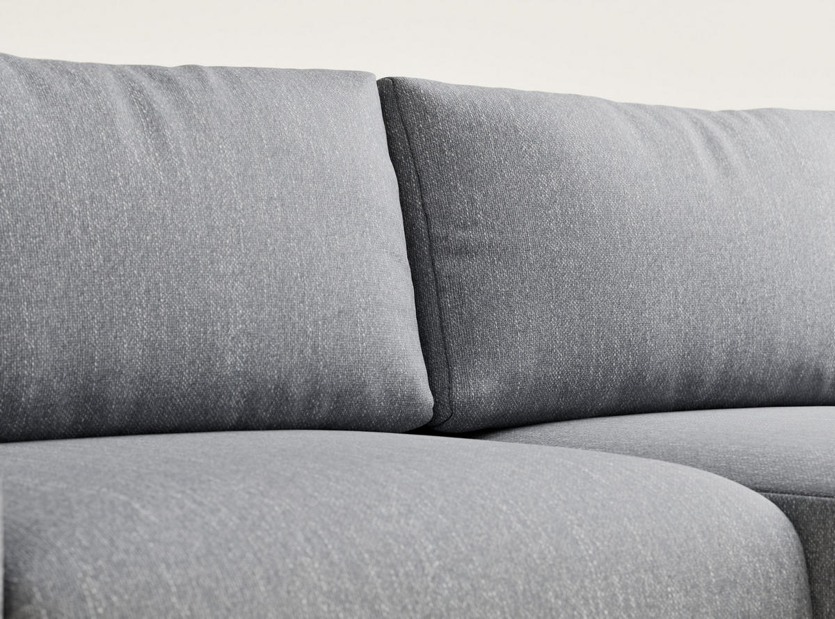 ECKSOFA MIT SCHLAFFUNKTION Numba Grau Webstoff - Schwarz/Grau, Holz/Holzwerkstoff (253/153cm) - Maison de Reve