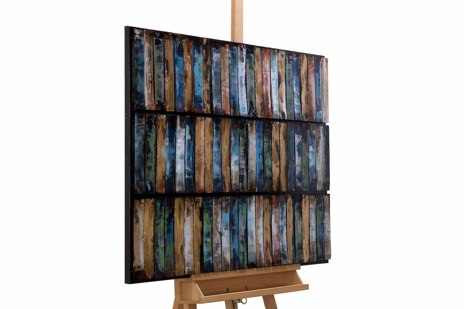 METALLBILD Blau 100/70 cm - Blau, Metall (8.8/70cm) - KUNSTLOFT