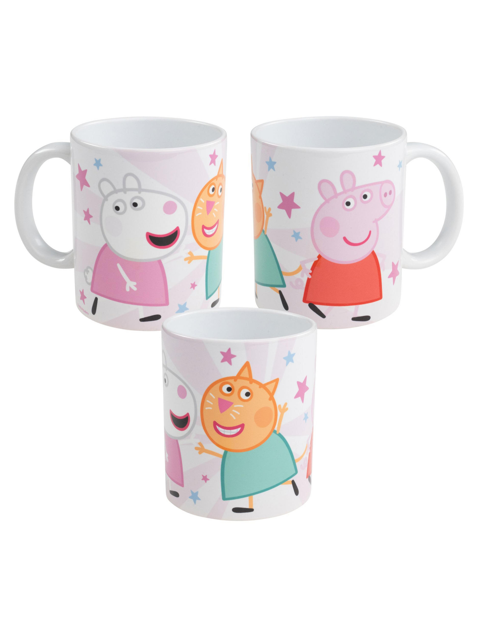 BECHER Peppa Wutz Sterne Weiß 320 ml - Weiß, Keramik (0.32L) - United Labels