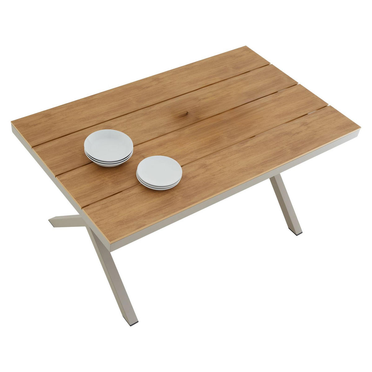 GARTENTISCH WINDY grau/braun - Braun/Grau, Metall (90/150/75cm) - IDIMEX