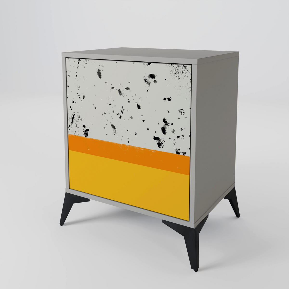 SIDEBOARD DYED BY ORANGE, Grau, 57,5x42x57,5 cm, Ohne Füße - Multicolor/Grau, Holzwerkstoff (57.5/57.5/42cm) - SpaceRebels
