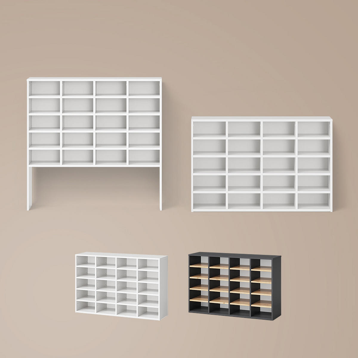 SCHUHSCHRANK Liguria Weiß 20 Fächer - Weiß, Holzwerkstoff (104/65.5/33cm) - Livinity®