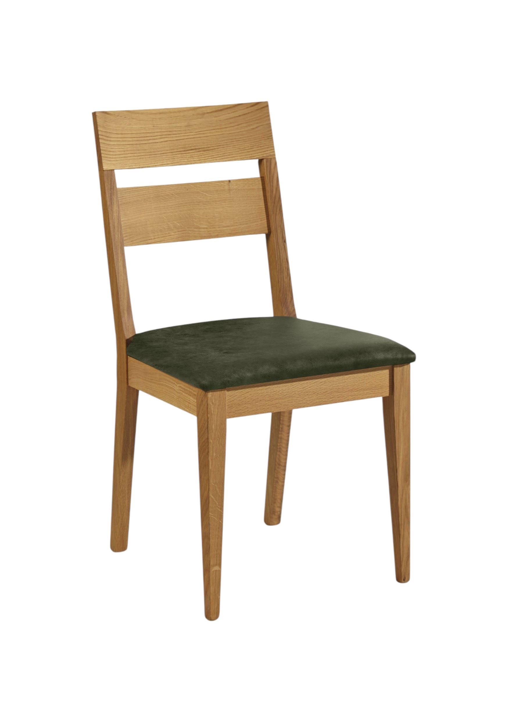 ESSZIMMERSTUHL 2er-Set Delfi 7 Wildeiche Massiv/Microfaser Khaki - Dunkelgrün, Holz (46/90/54cm) - 58aufmkessel