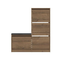 SCHUHSCHRANK 4 Türen L105 cm - Dude - Wildeiche, Holzwerkstoff (26/118.5/105cm) - Calicosy