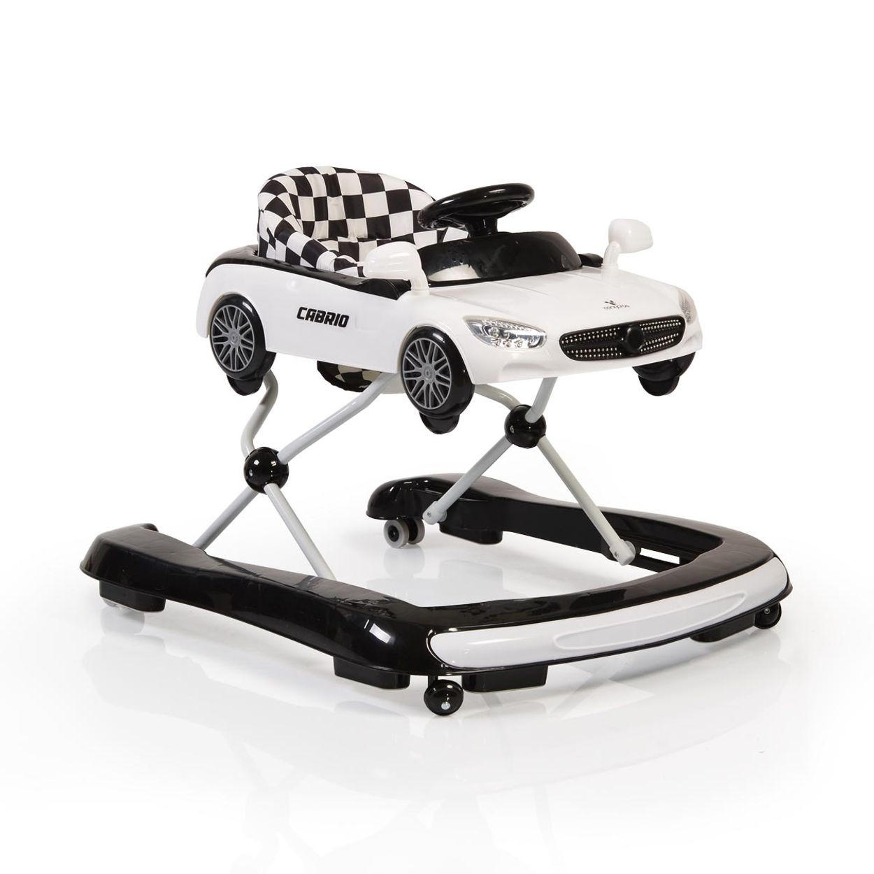 LAUFHILFE Cabrio 2 in 1 weiß schwarz Auto-Design höhenverstellbar Armaturenbrett mit Licht - Weiß, Kunststoff (73/53/63cm) - Cangaroo