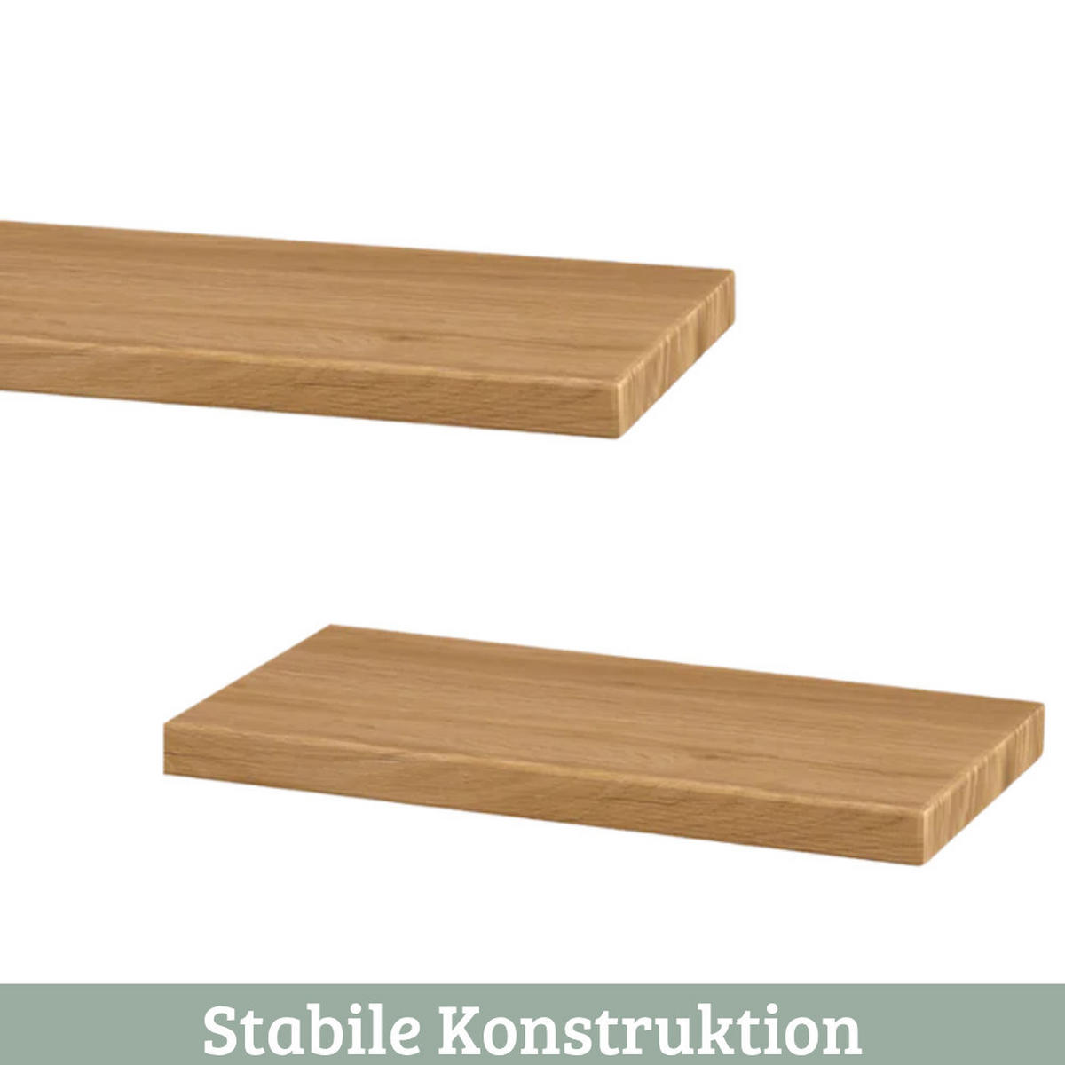 WANDREGAL 2er-Set Holz HYDI Eichenholz Massiv - Braun, Holz (70/4/22cm) - DELUKE