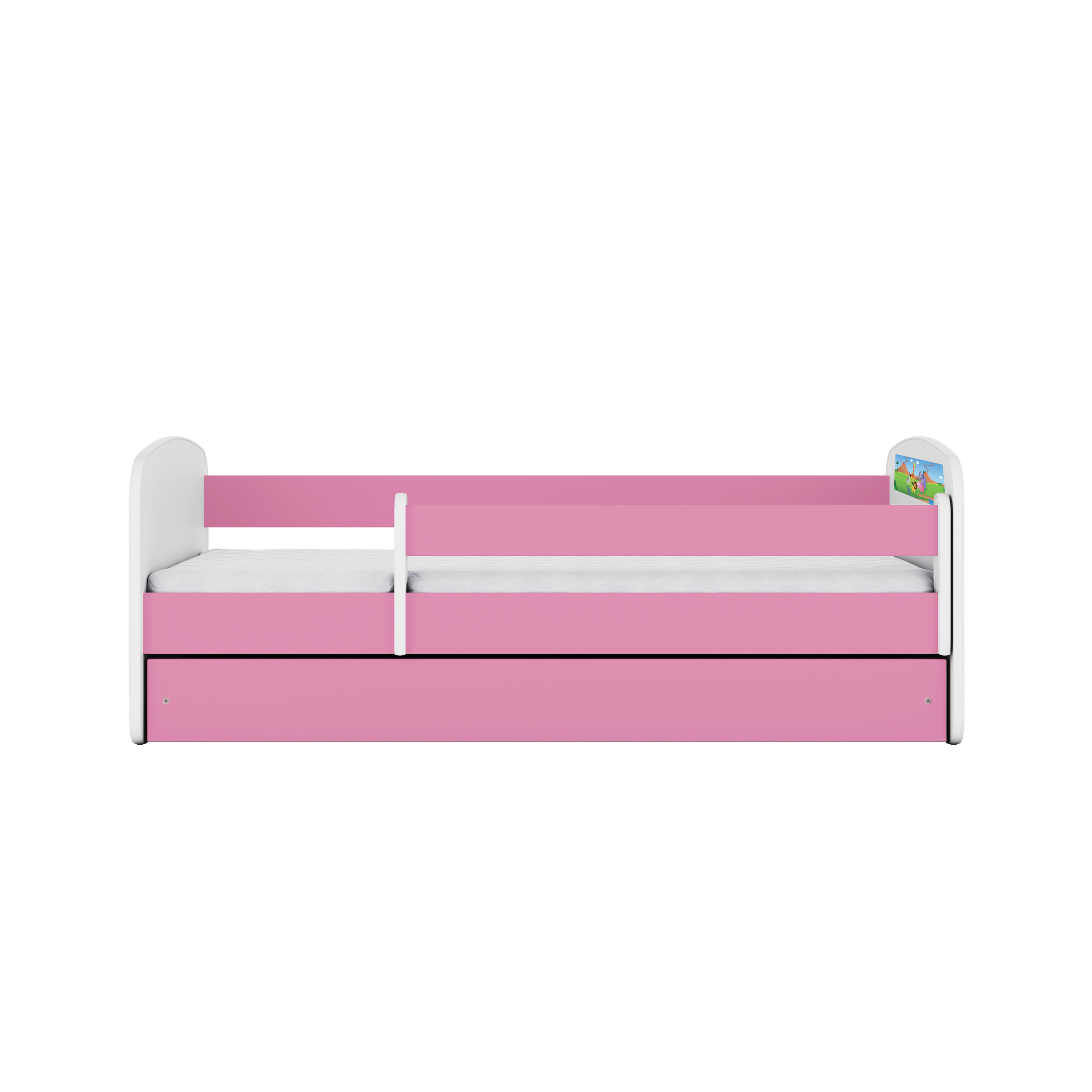 KINDERBETT Safari mit Schublade und Matratze 160/80 - Rosa, Holzwerkstoff (80/160cm) - RAUMHIRSCH FURNITURE