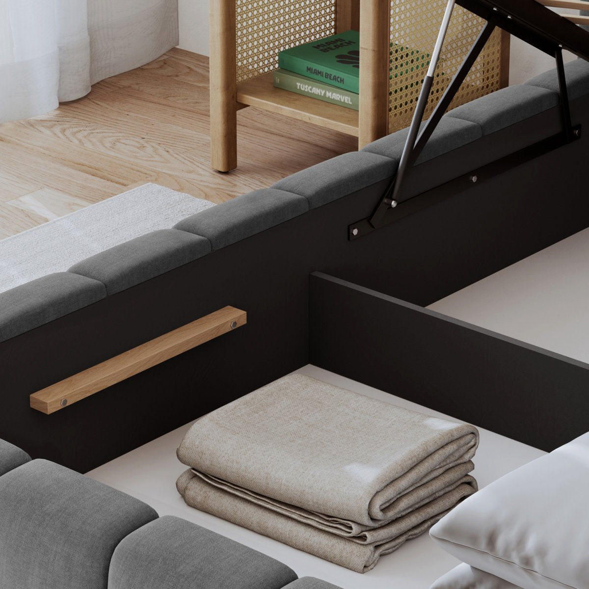 BOXBETT 180/200 Auria Grau - Grau, Holz (180/200cm) - Petits-meubles