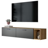 TV-LOWBOARD grau, Eiche Artisan 176 cm, TV Unterteil hängend / stehend - Schwarz/Eiche Artisan, Holzwerkstoff/Kunststoff (176/32/34cm) - Inn.Furn