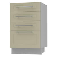 SCHUBLADENUNTERSCHRANK Kvantum D4A/40 Vanille Matt / Grau Matt 40 / 50 / 82cm - Creme/Grau, Holz/Holzwerkstoff (40/82/50cm) - Feldmann-Wohnen