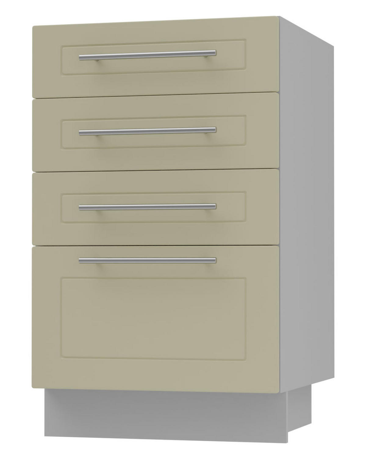 SCHUBLADENUNTERSCHRANK Kvantum D4A/40 Vanille Matt / Grau Matt 40 / 50 / 82cm - Creme/Grau, Holz/Holzwerkstoff (40/82/50cm) - Feldmann-Wohnen