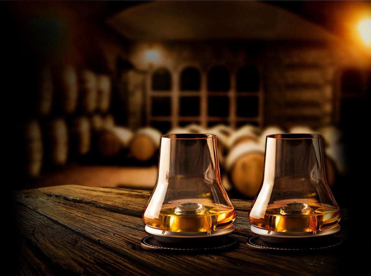 GESCHENKSET Experience Whisky Gläser mit Kühlsockel - Grau, Glas (0.4L) - PEUGEOT
