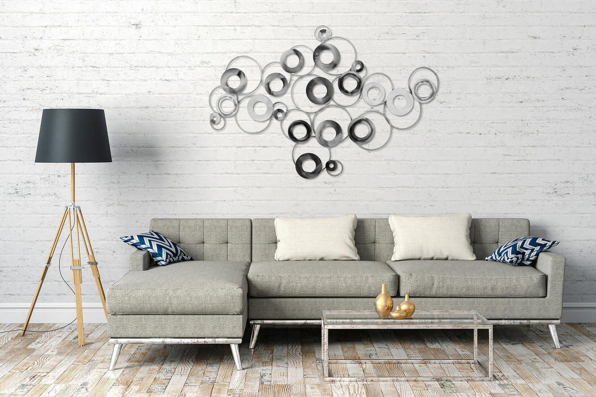 WANDDEKO Silber 129/84 cm - Silberfarben, Metall (3.3/84/4cm) - KUNSTLOFT