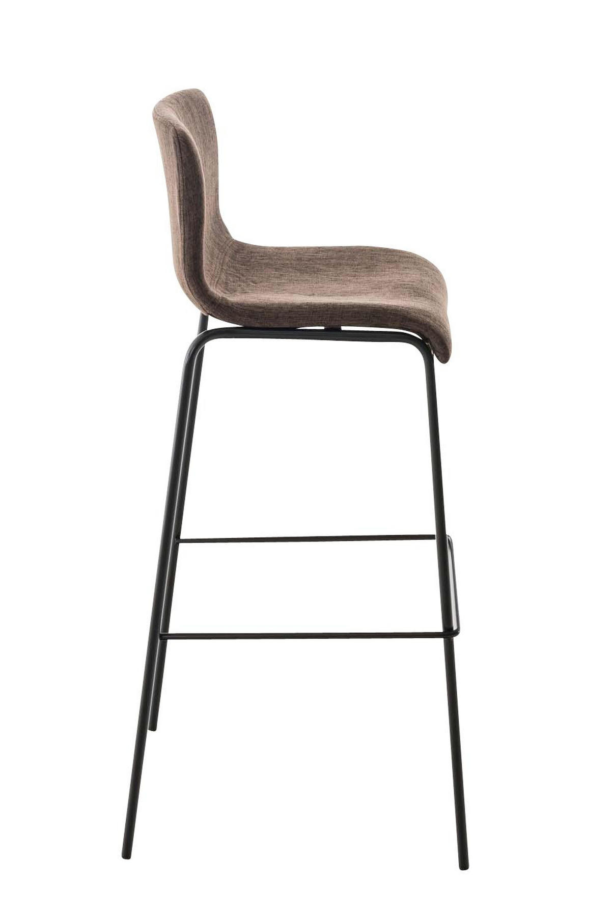 BARHOCKER 2er Set Stoff braun - Schwarz/Braun, Textil/Metall (43/100/48cm) - CLP