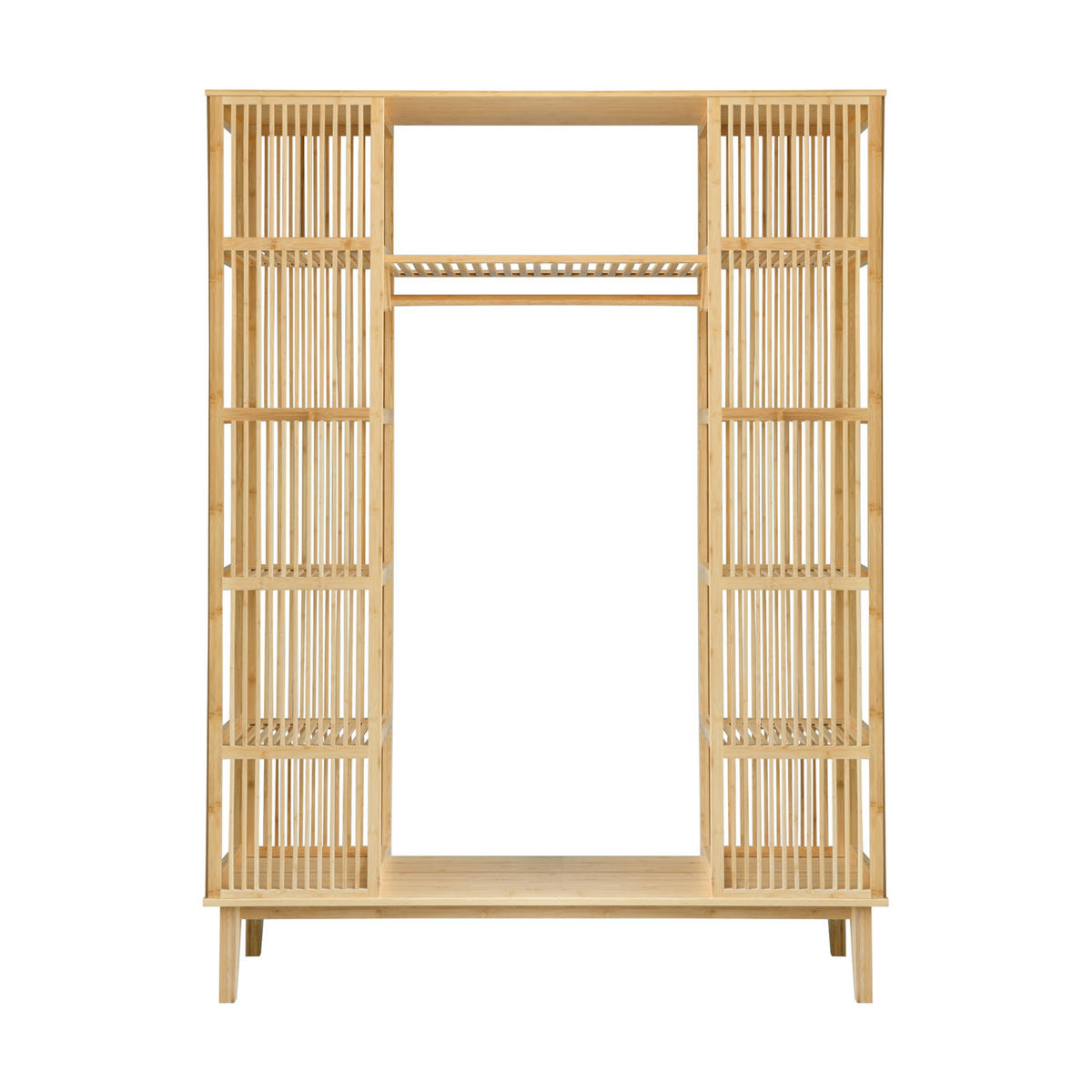 KLEIDERSCHRANK Hudiksvall - Naturfarben, Holz (140/185/45cm) - [en.casa]