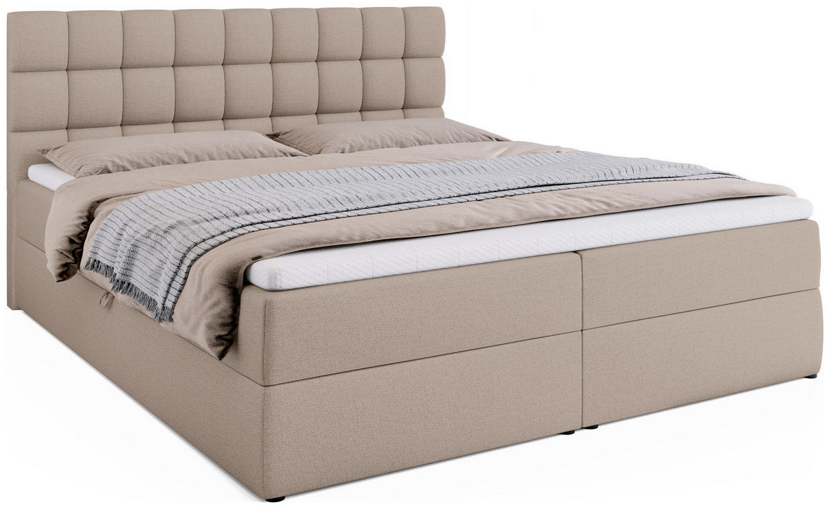 BOXBETT Dakota mit Topper 160/200 Beige - Beige, Textil (160/200cm) - Bromarkt