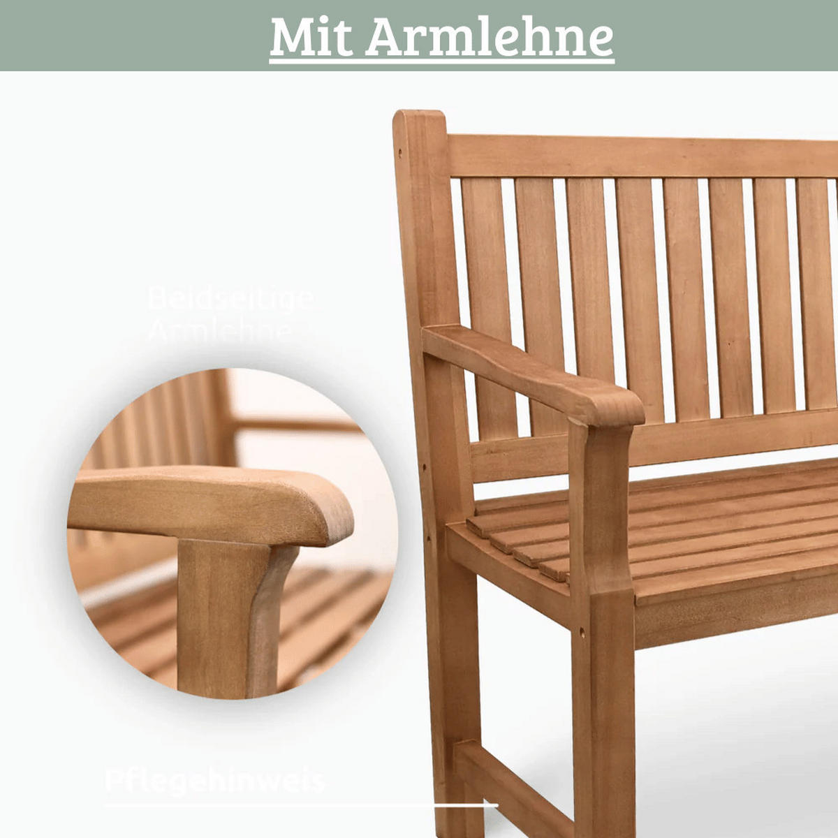 GARTENBANK Holz 3-4 Sitzer EGON Wetterfest 150cm Parkbank - Braun, Holz (150/92/52cm) - DELUKE