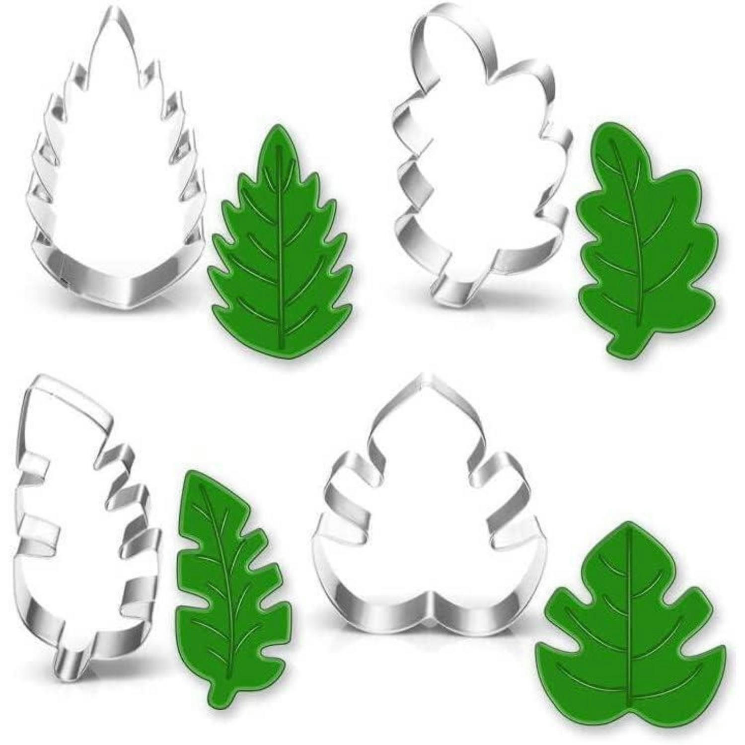 AUSSTECHFORMEN Set 4-teilig Blätter - Multicolor, Metall (7.1/2/10cm)