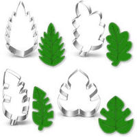 AUSSTECHFORMEN Set 4-teilig Blätter - Multicolor, Metall (7.1/2/10cm)