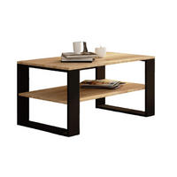 COUCHTISCH Rechteckig Sonoma Eiche - Schwarz 92/45/53 cm - Schwarz/Sonoma Eiche, Holzwerkstoff (53/92/45cm) - designimpex