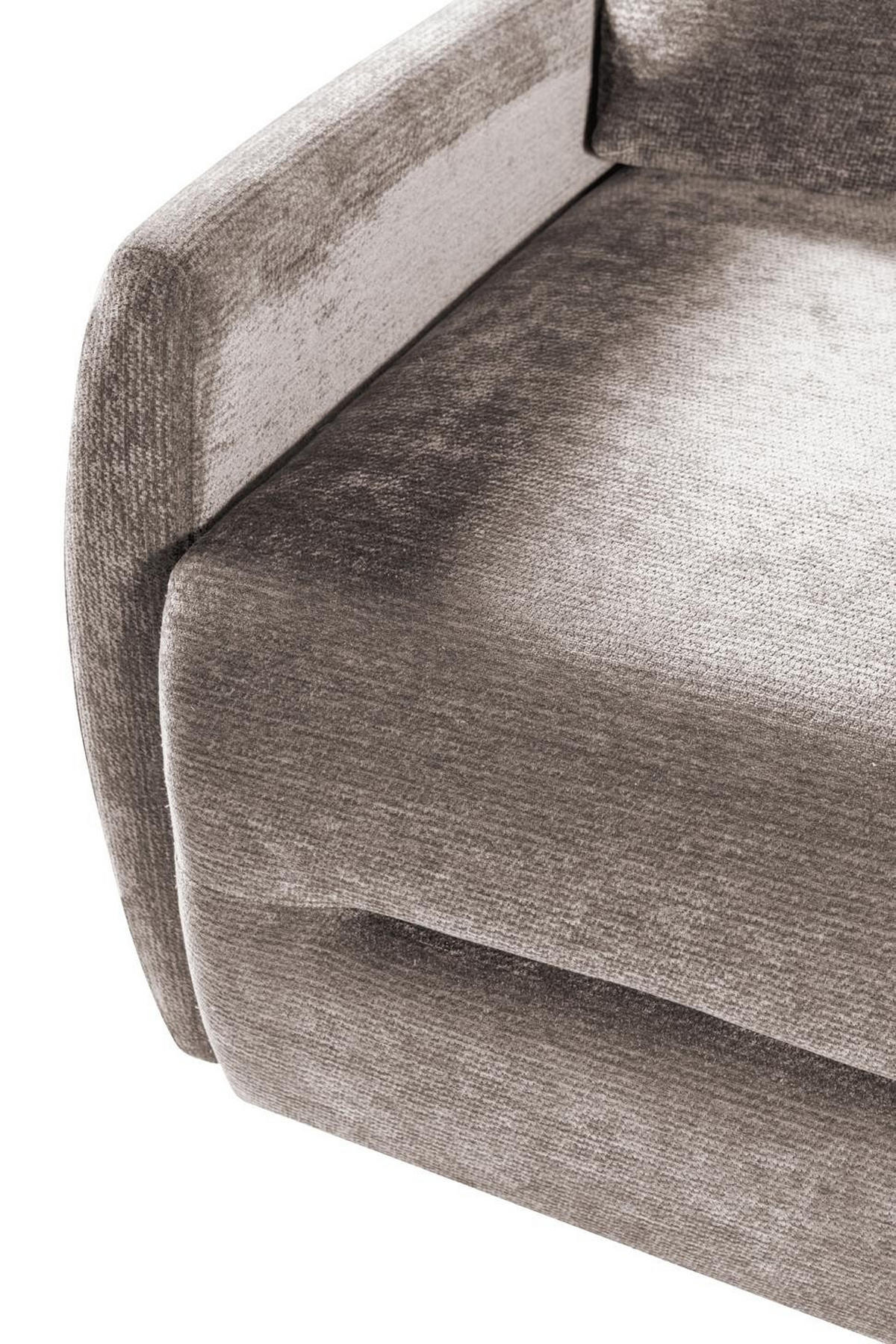 ECKSOFA mit Schlaffunktion KATANIA - Chenille-Stoff Taupe - Inkl. Bettkasten - Taupe, Textil (225/153cm) - Bettso