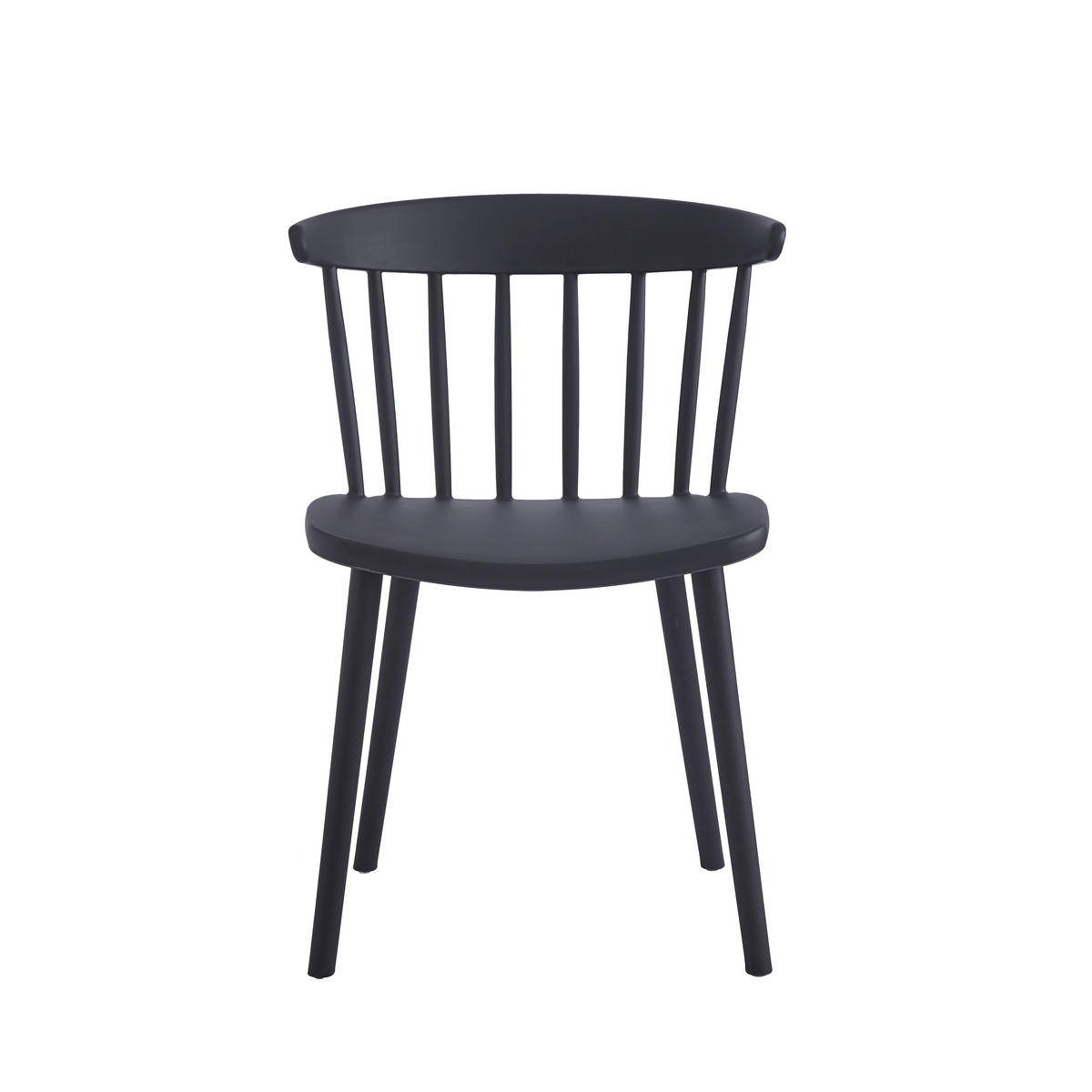 STUHL 4er-Set Polypropylen Schwarz - Schwarz, Kunststoff (46.5/75/41.5cm) - Nordlys