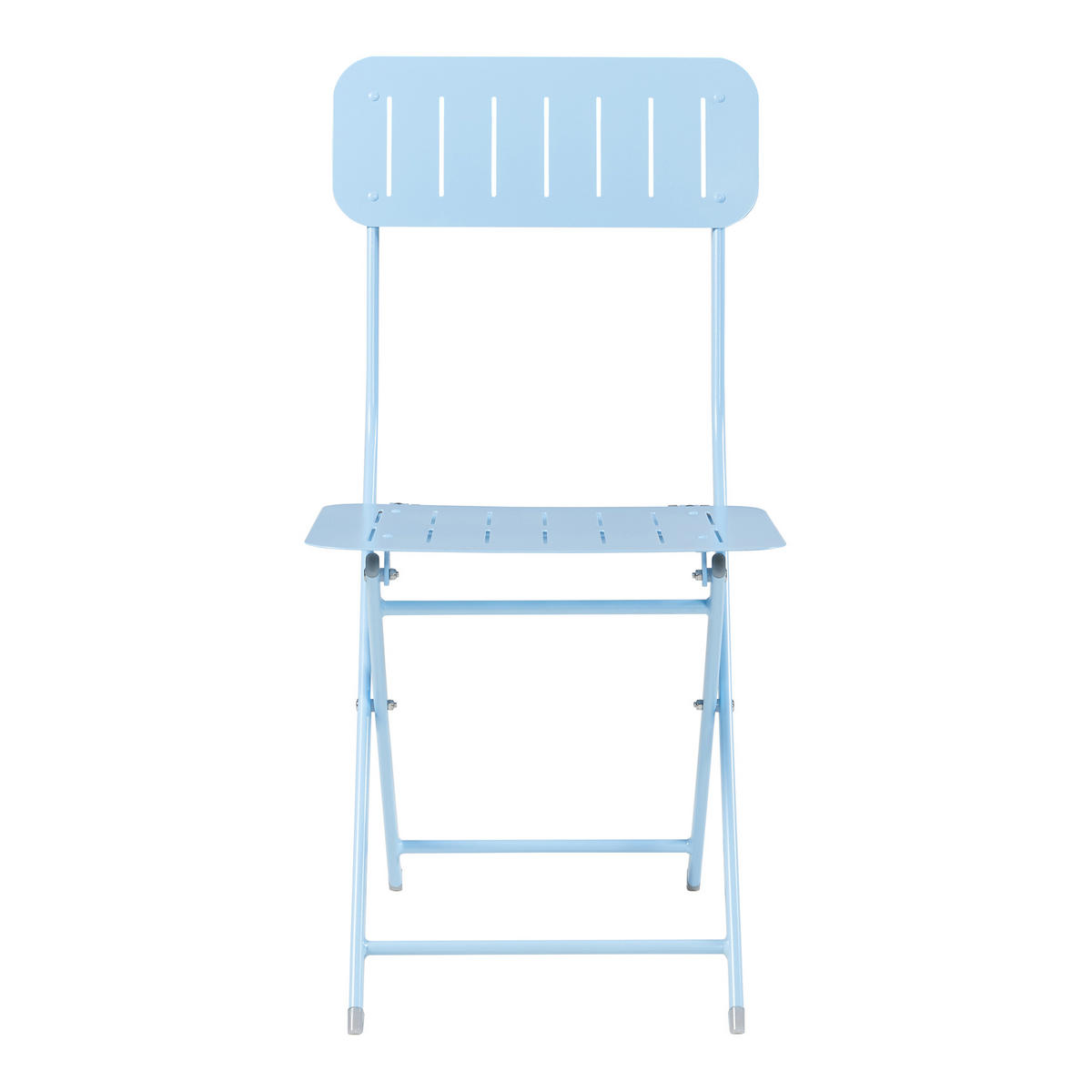 GARTENKLAPPSTUHL-SET 2 TLG. Sande - Hellblau, Metall (42/84.5/50cm) - [en.casa]