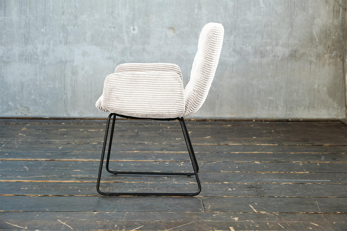 STUHL NEW CHARME Weiß Cord - Weiß, Textil (59/87/66cm) - KAWOLA
