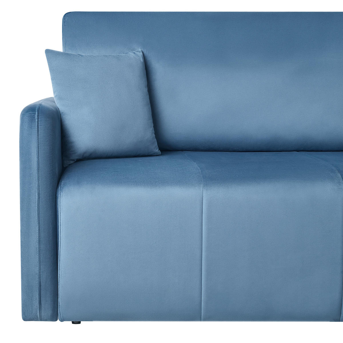 ROZKLÁDACÍ POHOVKA 3-místná Sametová látka Modrá Egge - modrá, textil (220/88/93cm) - Beliani