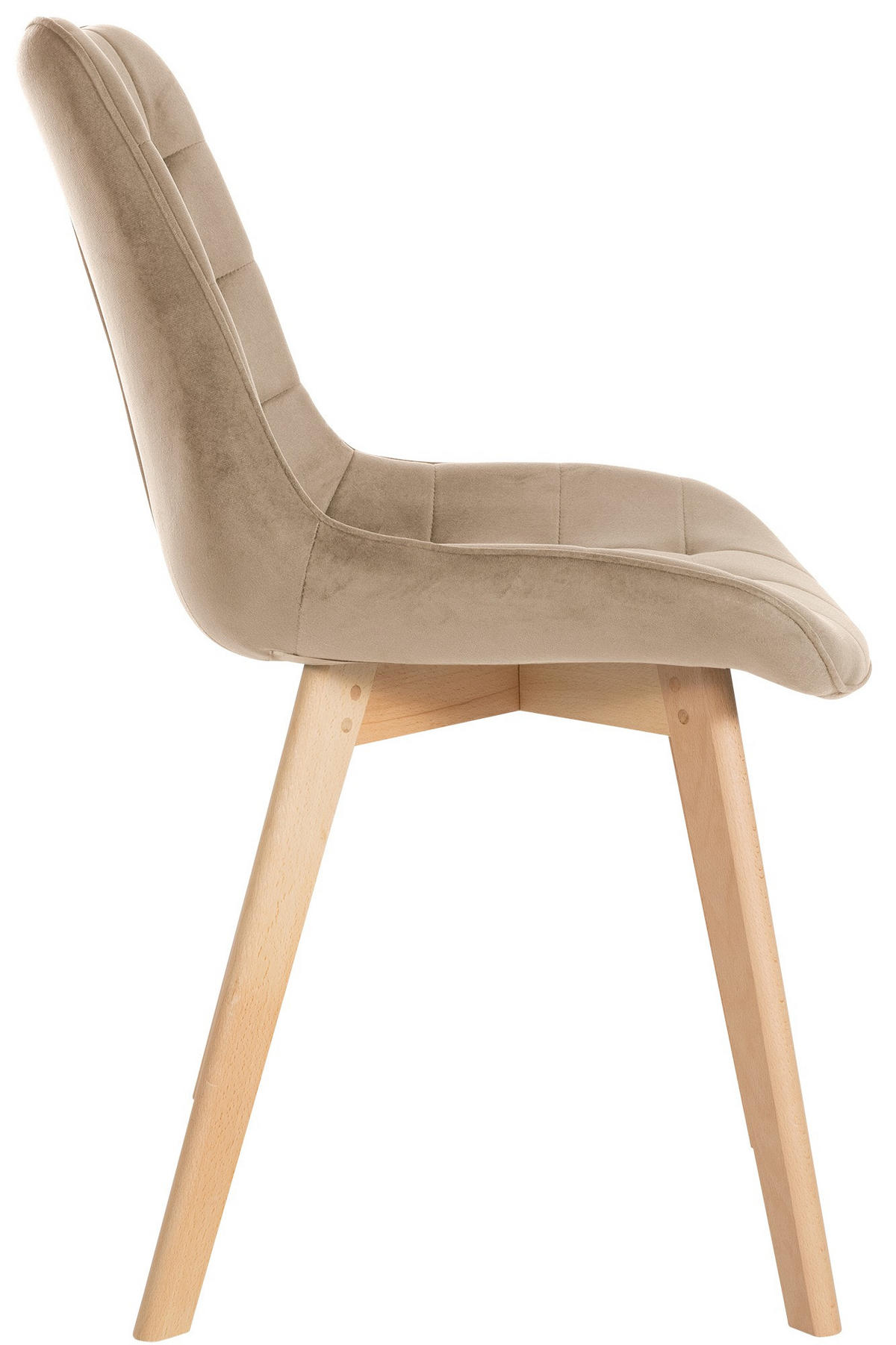 STUHL Samt braun - Eukalyptusholzfarben/Braun, Holz/Textil (54/84/63cm) - CLP