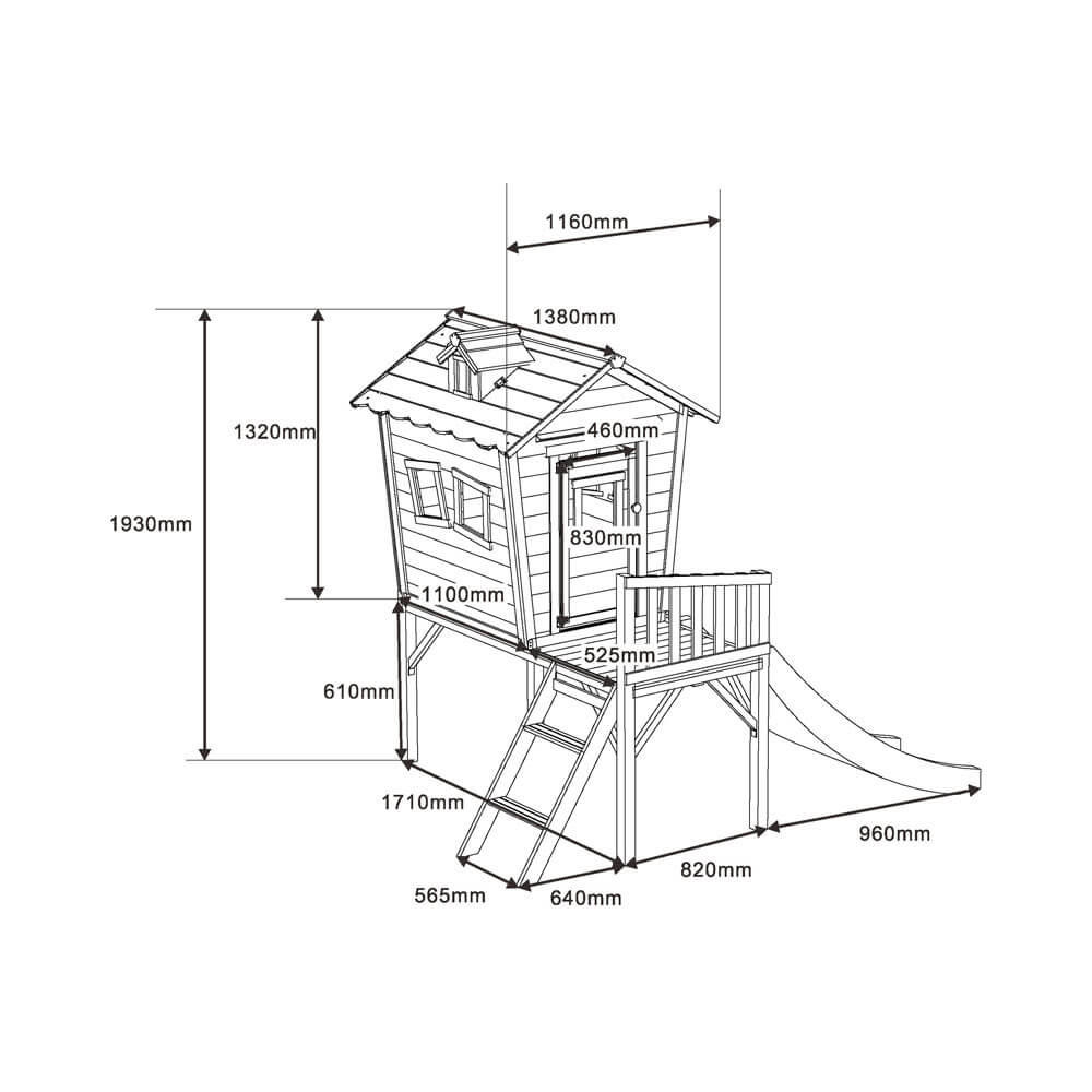 SPIELHAUS PINO - Farbe: Natur - Grün, Holz - Home Deluxe