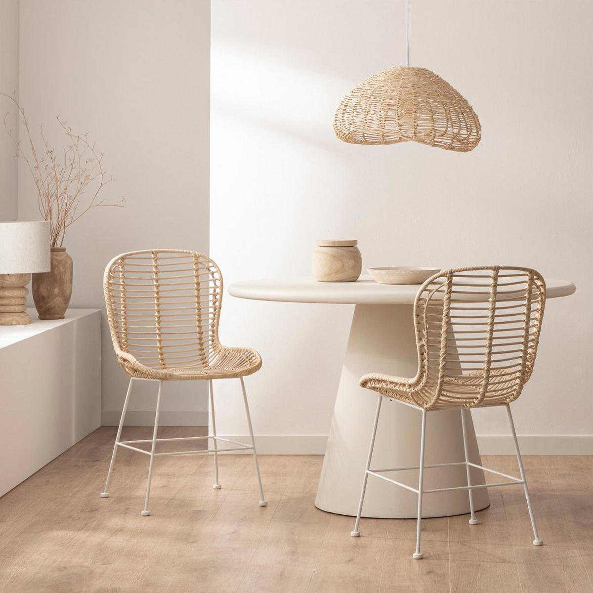 STUHL FÜR DRAUSSEN Leo Natürlich 47 cm x 86 cm - Naturfarben, Naturmaterialien (47/86/57cm) - Klast Home