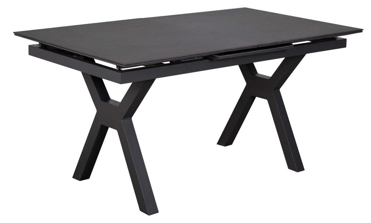 AUSZIEHTISCH Granada 160/210 x 90 cm dark grey Aluminium - Grau, Metall (210/90/76cm) - Mr. Deko