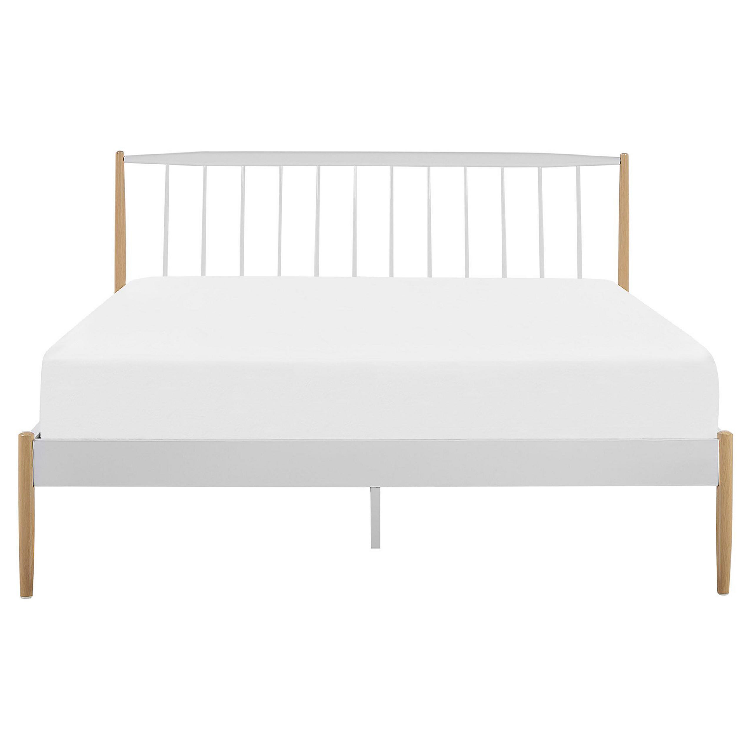 METALLBETT 160/200cm Weiß Maurs - Weiß, Metall (160/200cm) - Beliani