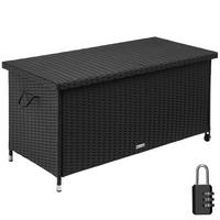AUFLAGENBOX Kiruna,121 x 56 x 60 cm,schwarz - Schwarz, Kunststoff (56/60/121cm) - tectake