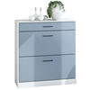 SCHUHSCHRANK Elvas Front in Denim matt - Pastellblau, Holzwerkstoff (89/95.5/27cm) - Vladon