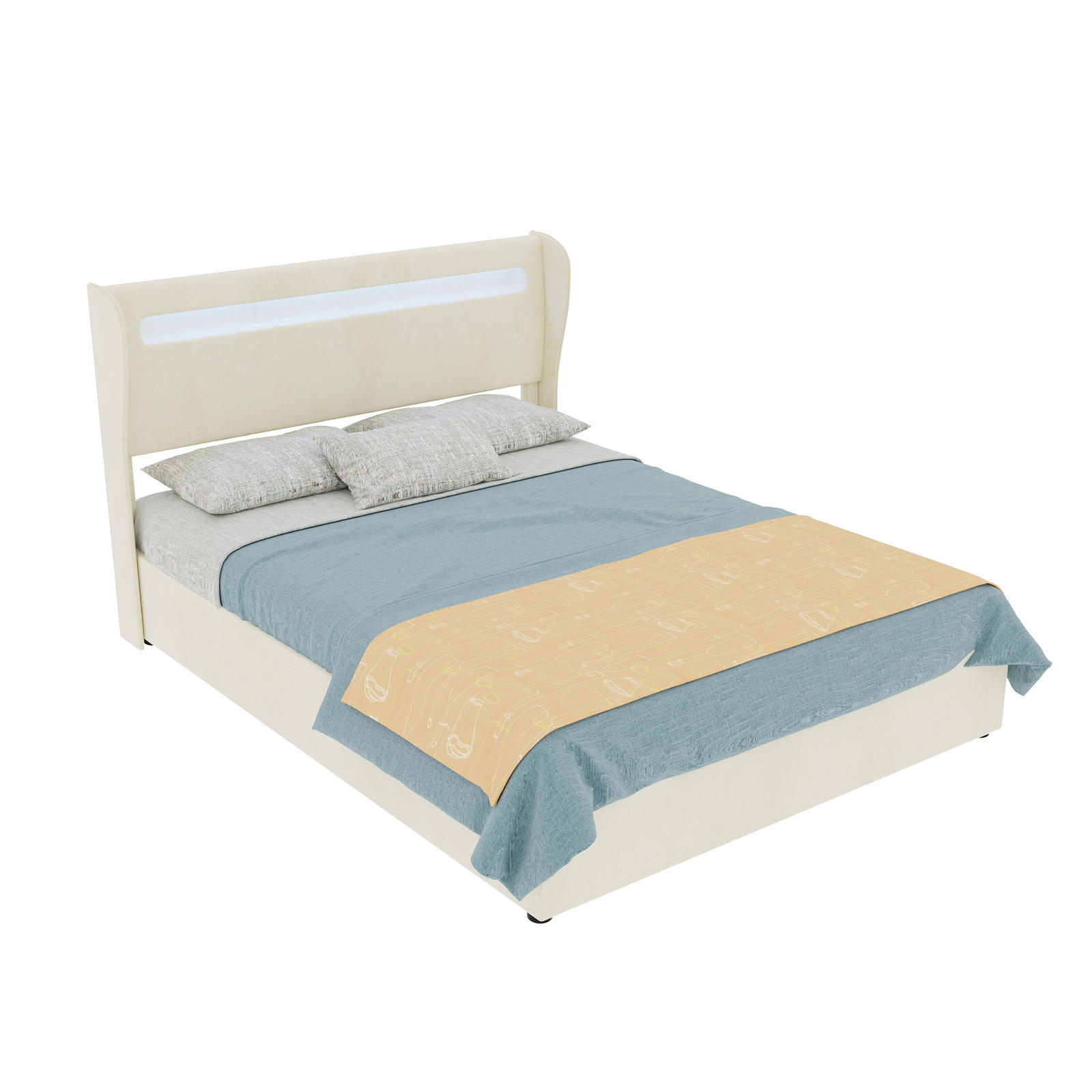 Meubliv Bett Beige 140x200 cm