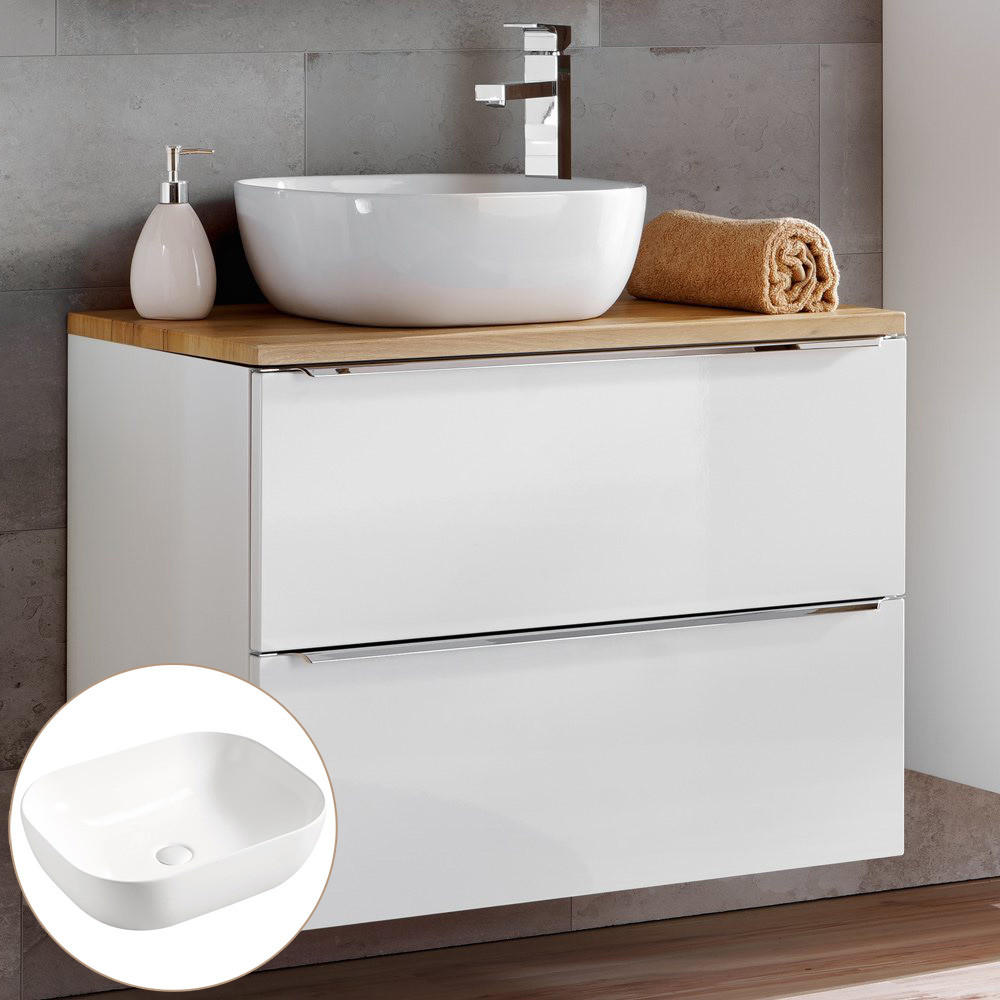 WASCHTISCH Toskana-56 - Weiß, Holzwerkstoff (81/75/46cm) - Lomado