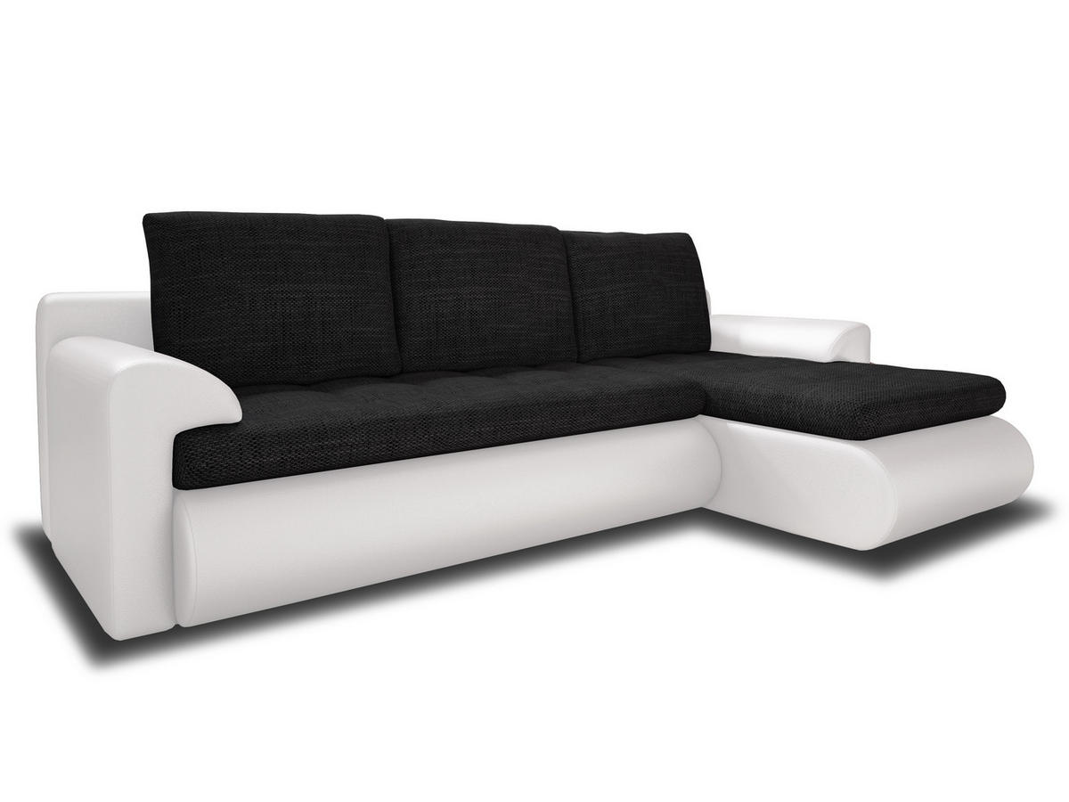 ECKSOFA Santi, Seite: Rechts - Schwarz/Weiß, Holz/Textil (226/152cm) - Sofnet