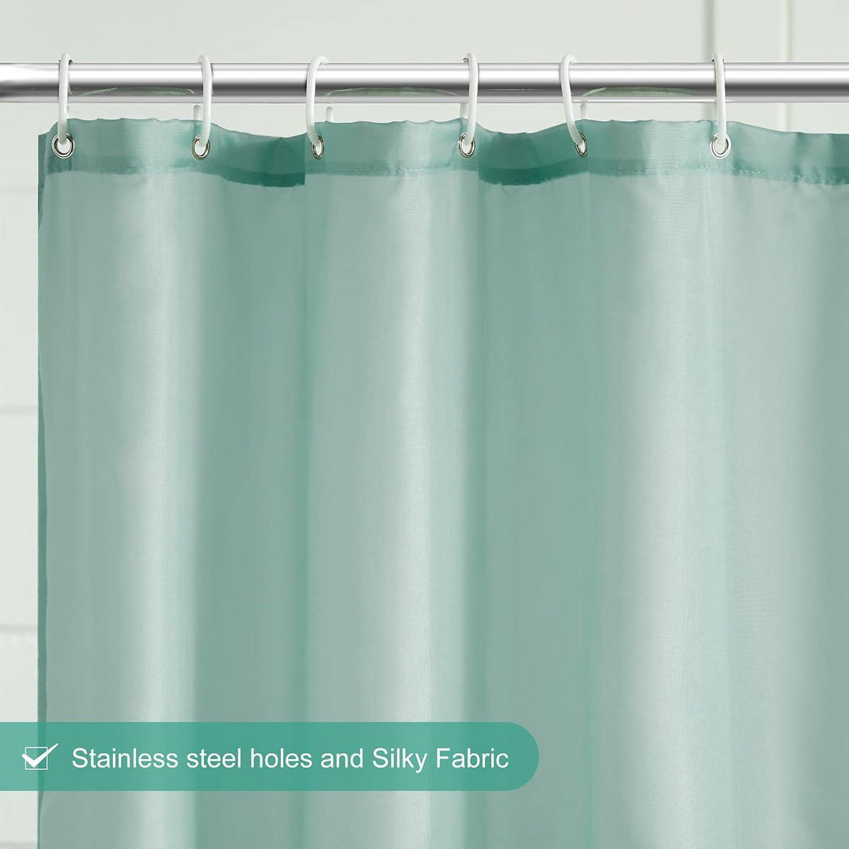 DUSCHVORHANG 180 x 180 cm Minzgrün Polyester wasserabweisend schimmelresistent - Hellgrün, Textil (180/180cm)