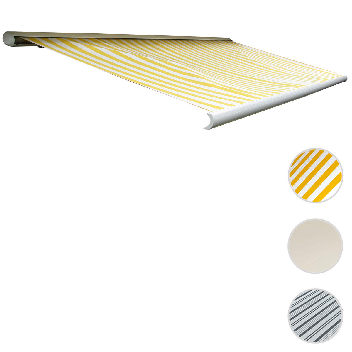 ELEKTRISCHE KASSETTENMARKISE Gelb, Weiß - Gelb/Weiß, Textil (400/23/300cm) - MCW