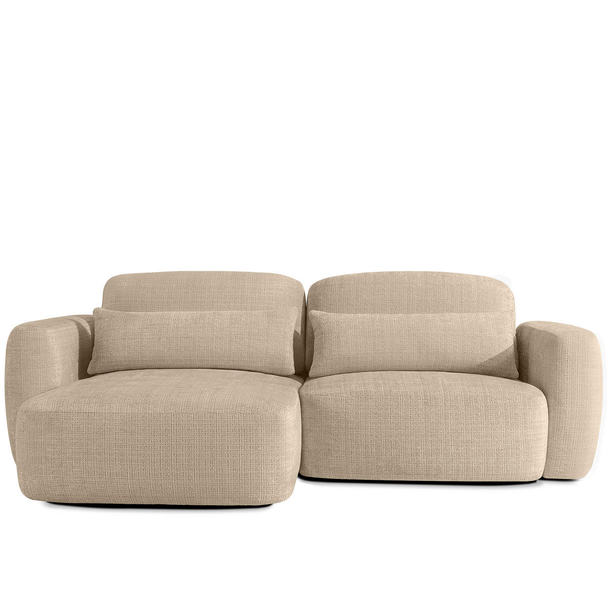 SITZGARNITUR ELOSA - Beige, Holz/Textil (245/85/165cm) - KONSIMO®