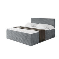 BOXBETT mit Matratze H4 und Lattenrost - TOLO-v1 - 120x200 Cord - Dunkelgrau - Dunkelgrau, Holzwerkstoff (120/200cm)
